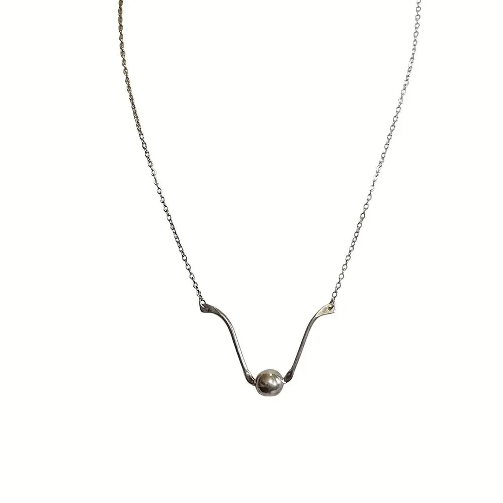 Vintage 925 Sterling Silver Floating Ball Necklace 18